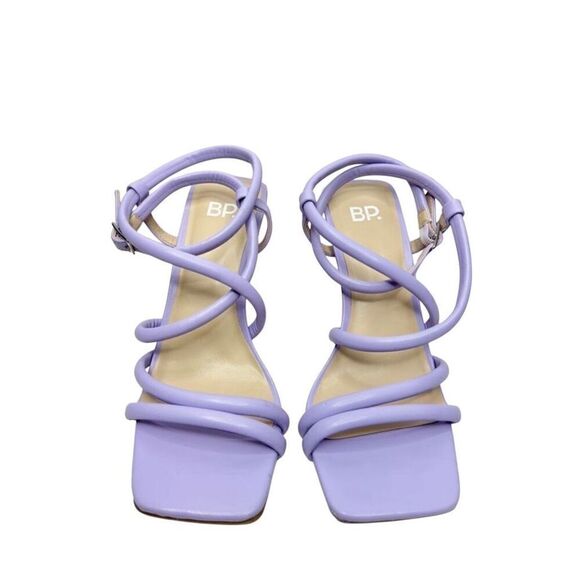 BP Sandals Womens Size 5.5 Lilac Wraparound Square Toe Strappy Heels - Picture 2 of 9